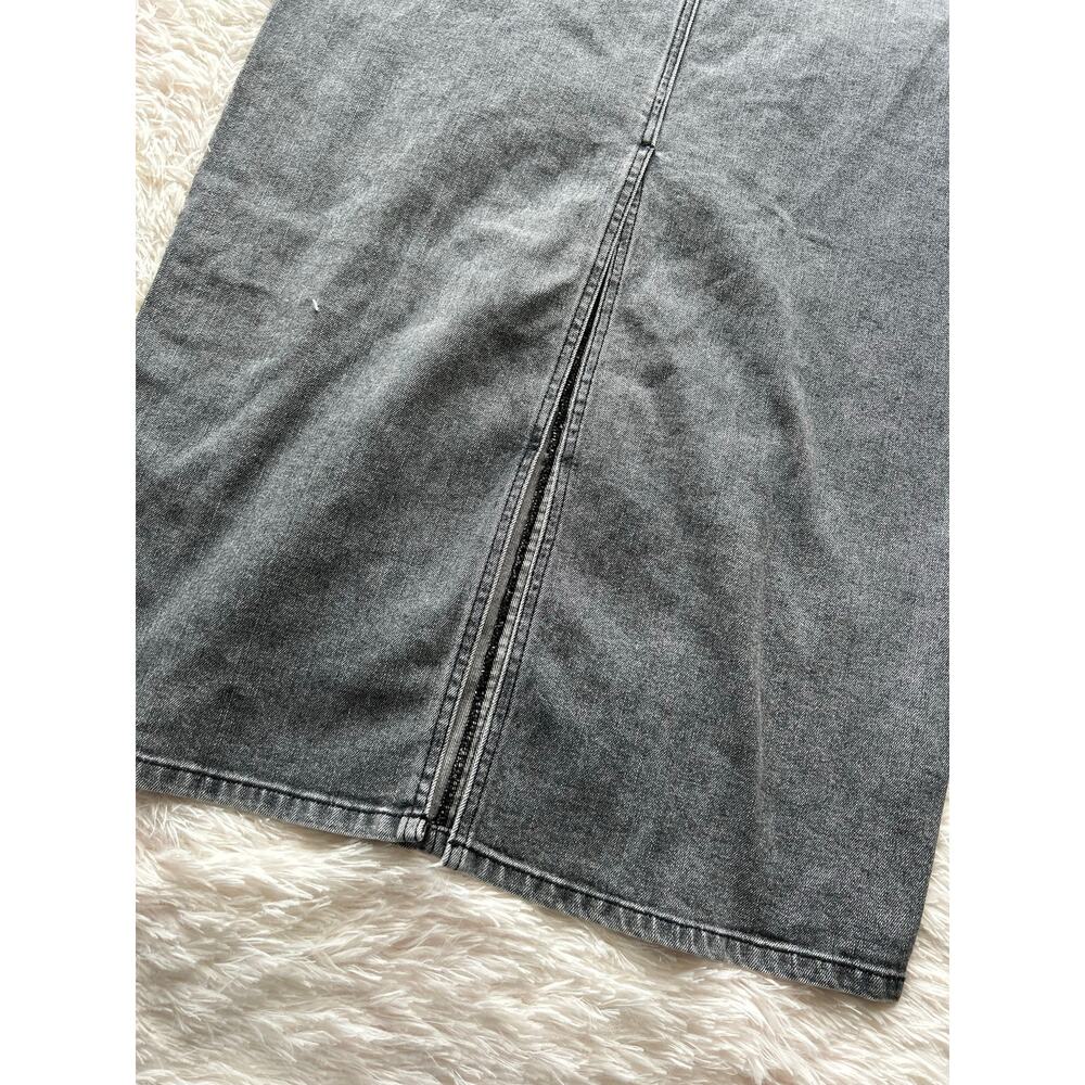 Urban Revivo Grey Denim Midi Skirt US 8 Vintage Style - Picture 6 of 8